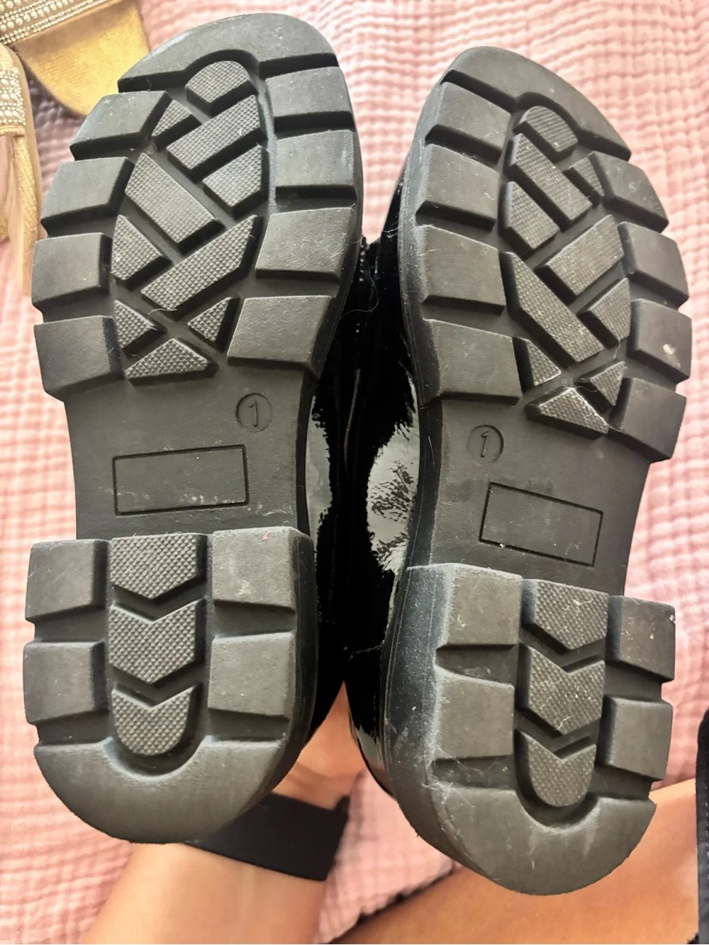 Source Unknown Black Patent Bow Dress Shoes for Kids